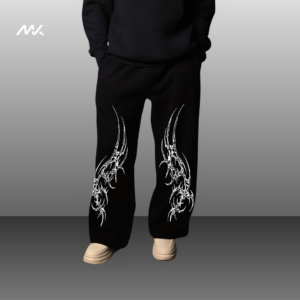 bootcut lower 240 gst french terry fabric | printed bootcut lower | trendy printed bootcut lower | melquoise | melqouise | trendy printed lowers under 400rs | bootcut straight fit sweatpants unisex | melquoise | melqouise |