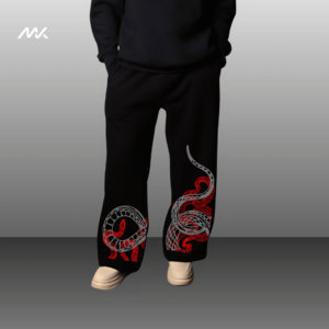 bootcut lower 240 gst french terry fabric | printed bootcut lower | trendy printed bootcut lower | melquoise | melqouise | trendy printed lowers under 400rs | bootcut straight fit sweatpants unisex | melquoise | melqouise |